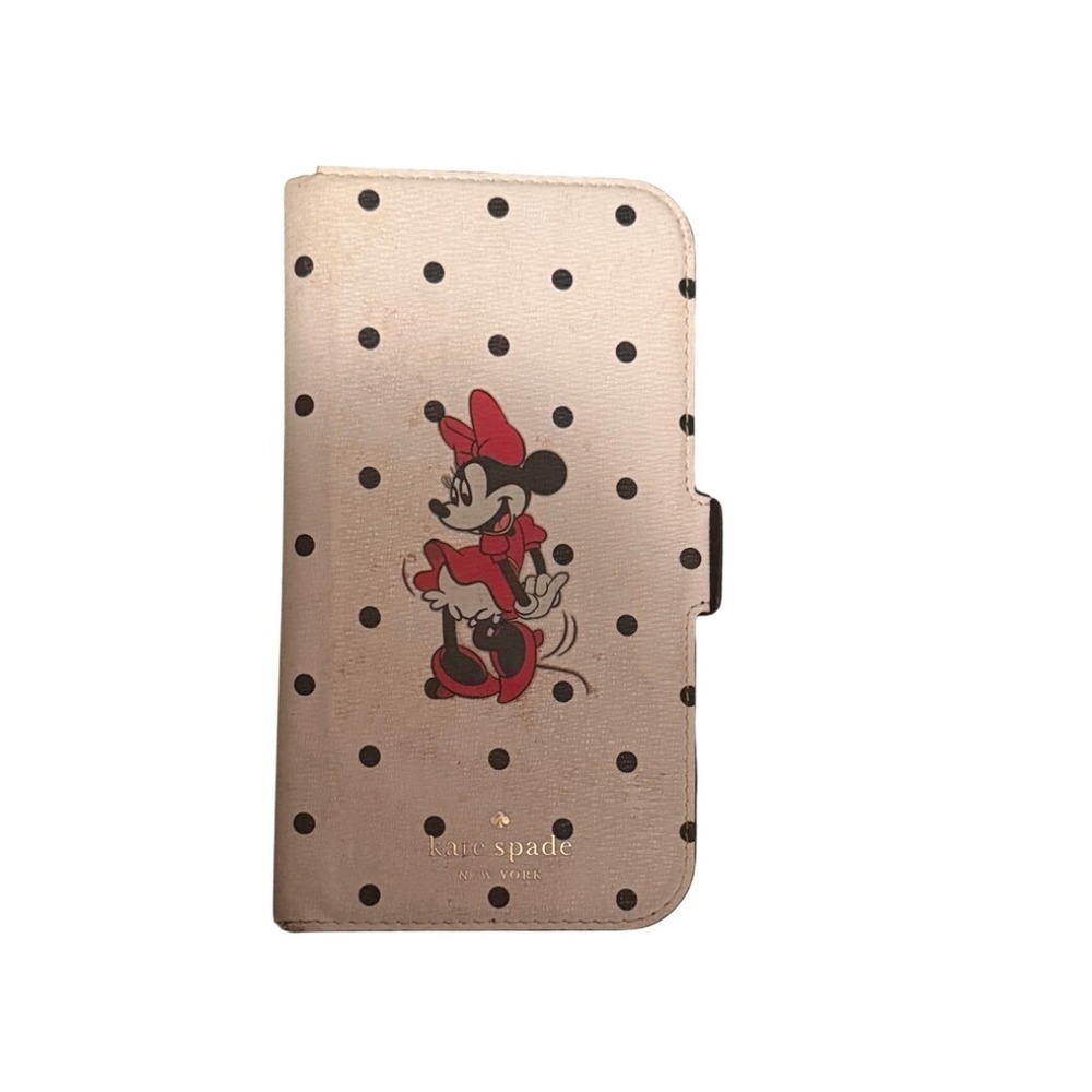 Kate Spade Disney Minnie Mouse Folio iPhone Case Pink Polka Dot‎ Magnetic Wallet
